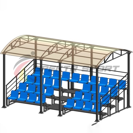 Купить Трибуна для зрителей 4 ряда на 34 места с навесом и перилами в Стараяруссе 